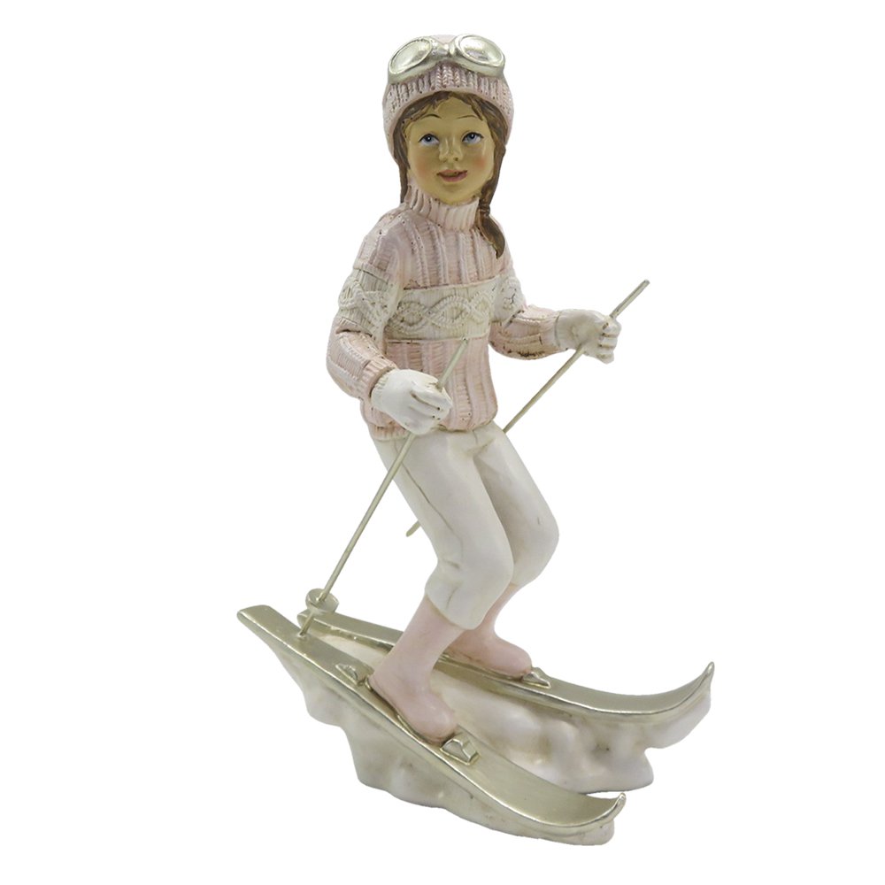 Beeld Kind 19 cm Roze Wit Kunststof