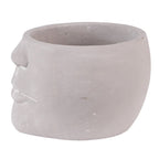 Bloempot Gezicht 17x15x10 cm Grijs Steen Bloempot Binnen