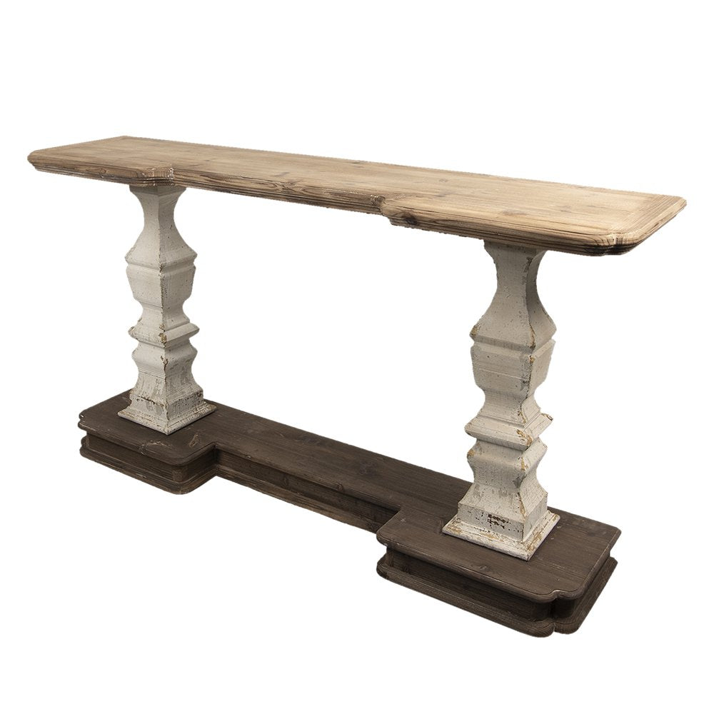Sidetable 157x40x86 cm Bruin Beige Hout Wandtafel