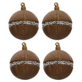 Kerstbal Set van 4 Ø 8 cm Bruin Glas Kerstboomversiering