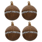 Kerstbal Set van 4 Ø 8 cm Bruin Glas Kerstboomversiering