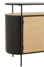 J-Line kast Ovy - ijzer - naturel/zwart