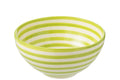 J-Line kom Granada Stripes High - keramiek - wit/groen - large