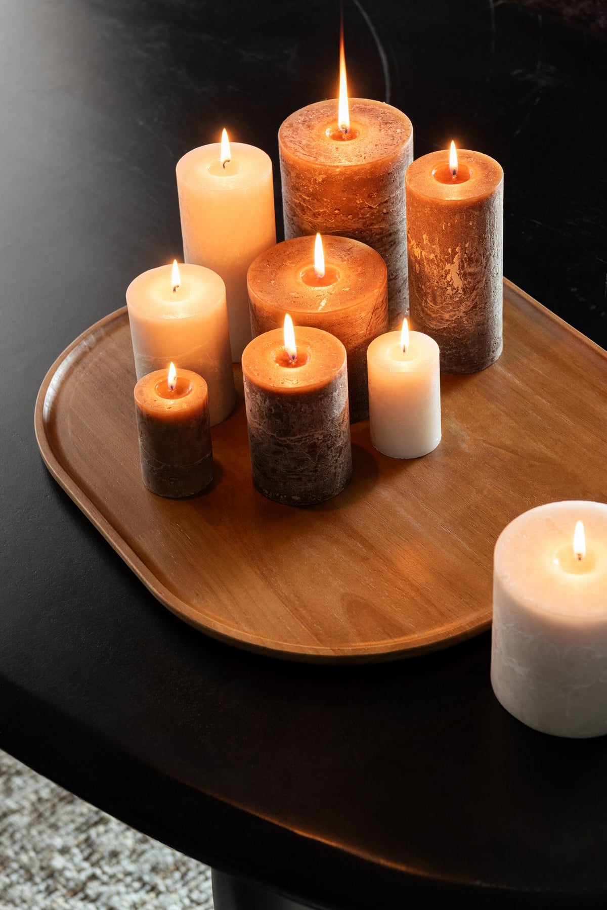 J-Line decoratie plateau - hout - bruin - S