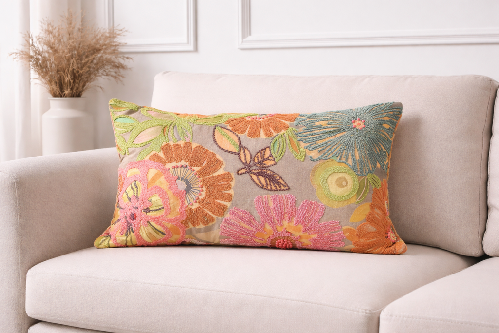 Katoenen lendenkussen - Elegante Honingdauw - 40 x 60 cm