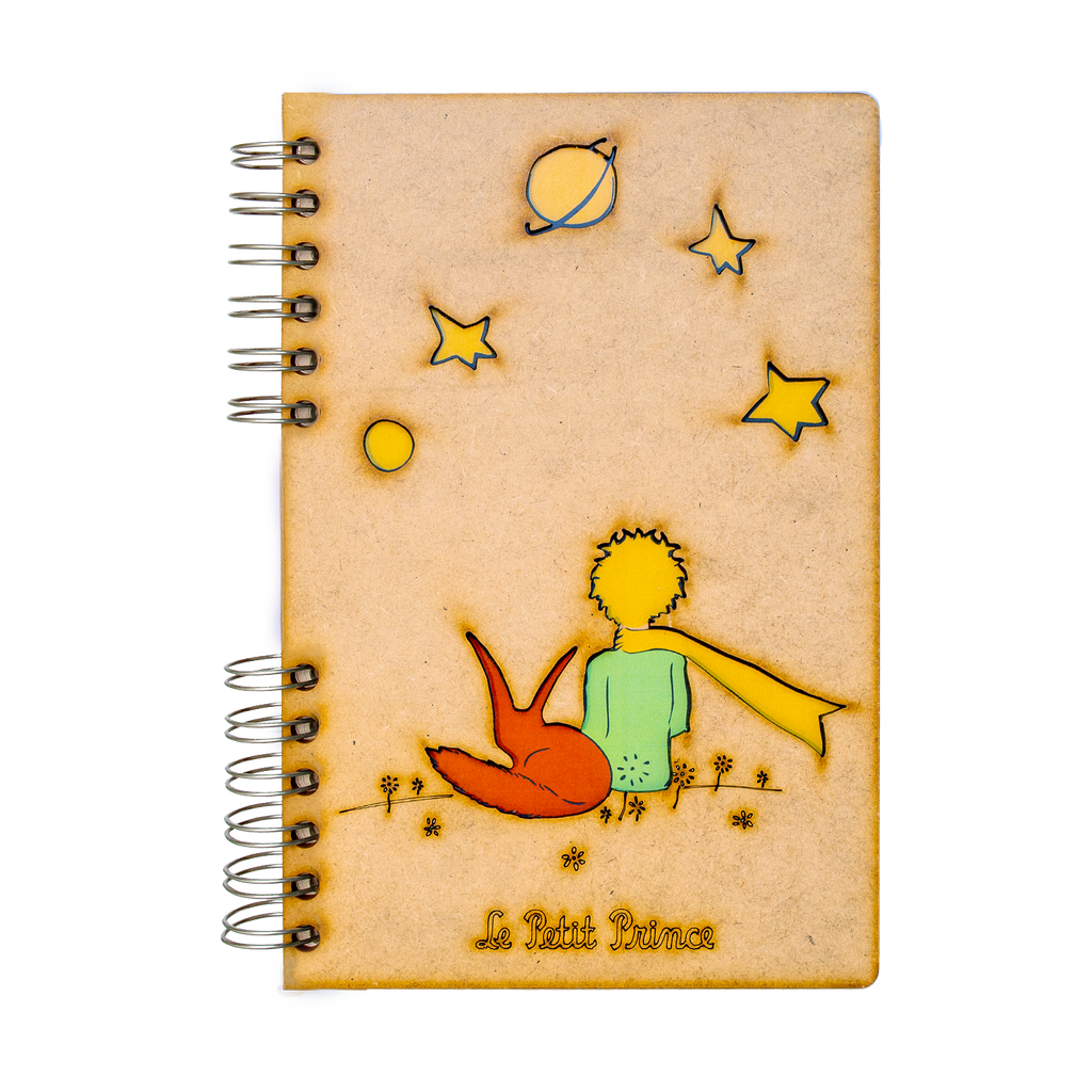 Duurzaam Houten Notitieboek – Komoni – Le Petit Prince - Star – Gerecycled papier