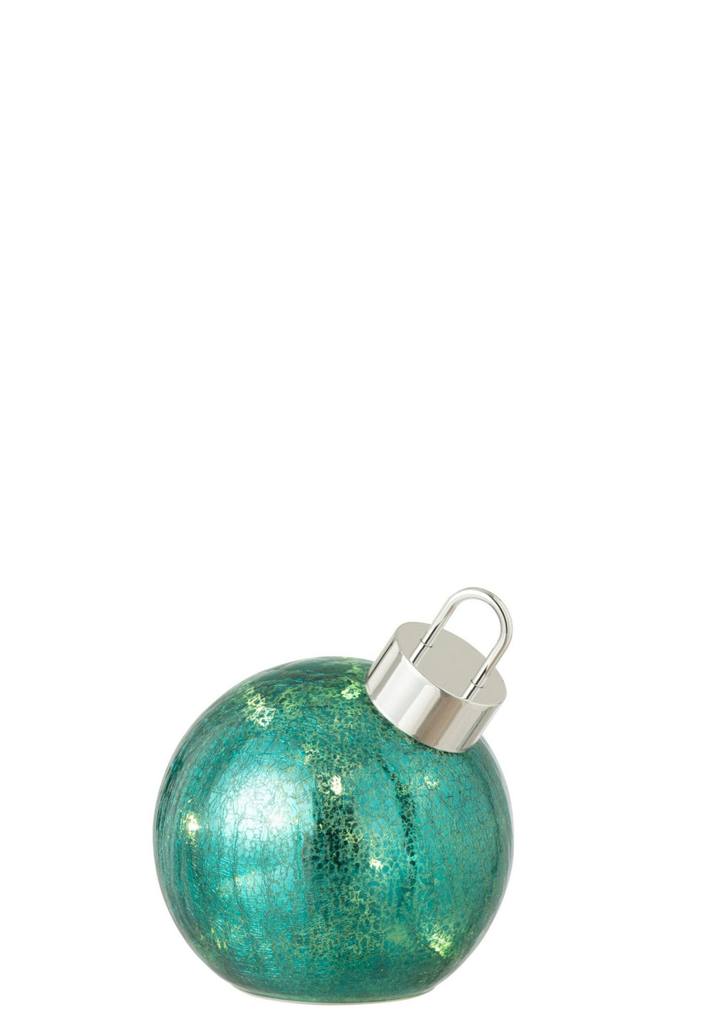 J-Line decoratie Bal - glas - turquoise - small - LED