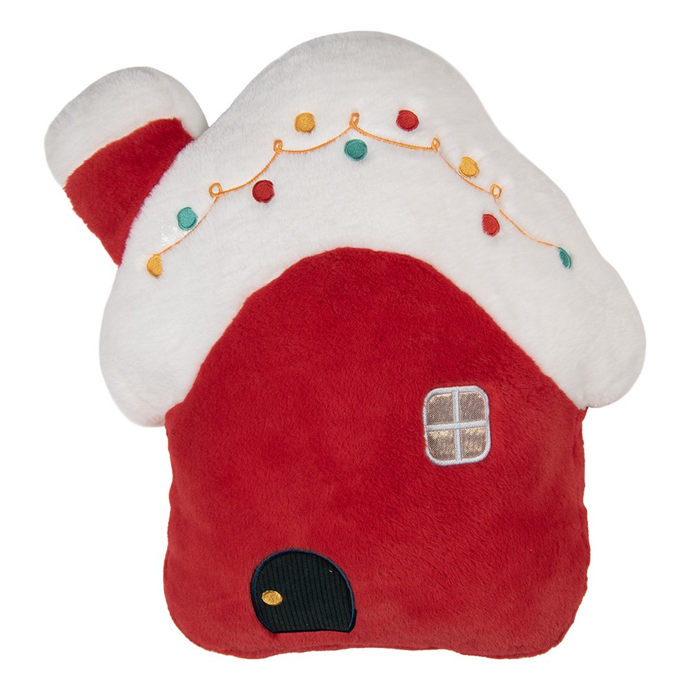Sierkussen Huis 40x8x40 cm Rood Polyester