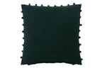 J-Line kussen Blad + Bloem vierkant - viscose - donkergroen/turquoise