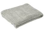 J-Line deken Chenille - polyester - grijs