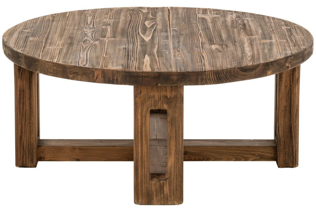 J-Line Ronde salontafel - gerecycled hout - bruin
