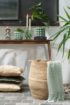 J-Line plaid gebreid - polyester - lichtgroen - 160 x 130 cm