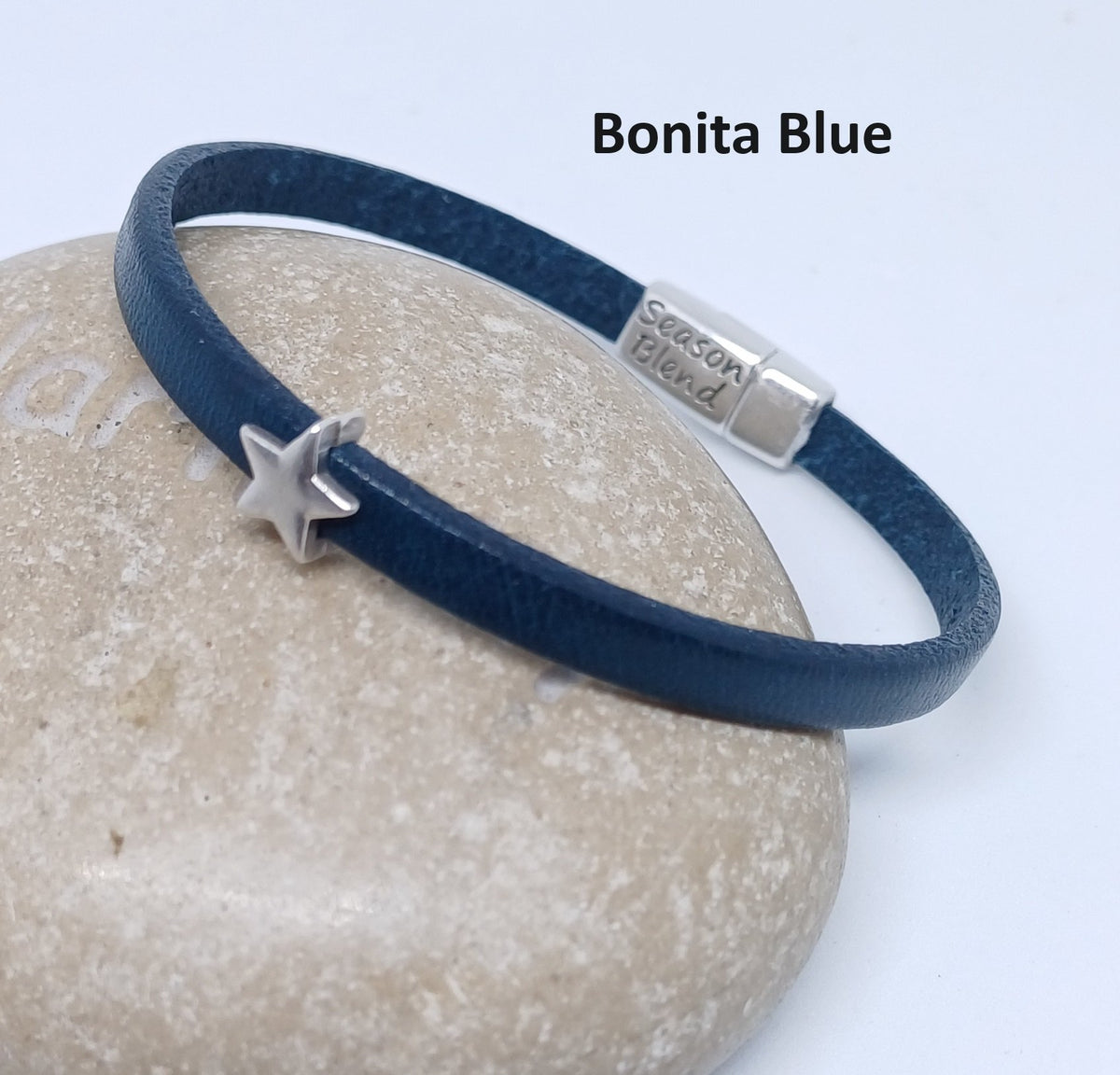 Semplice leren armband tiny star antiek zilver