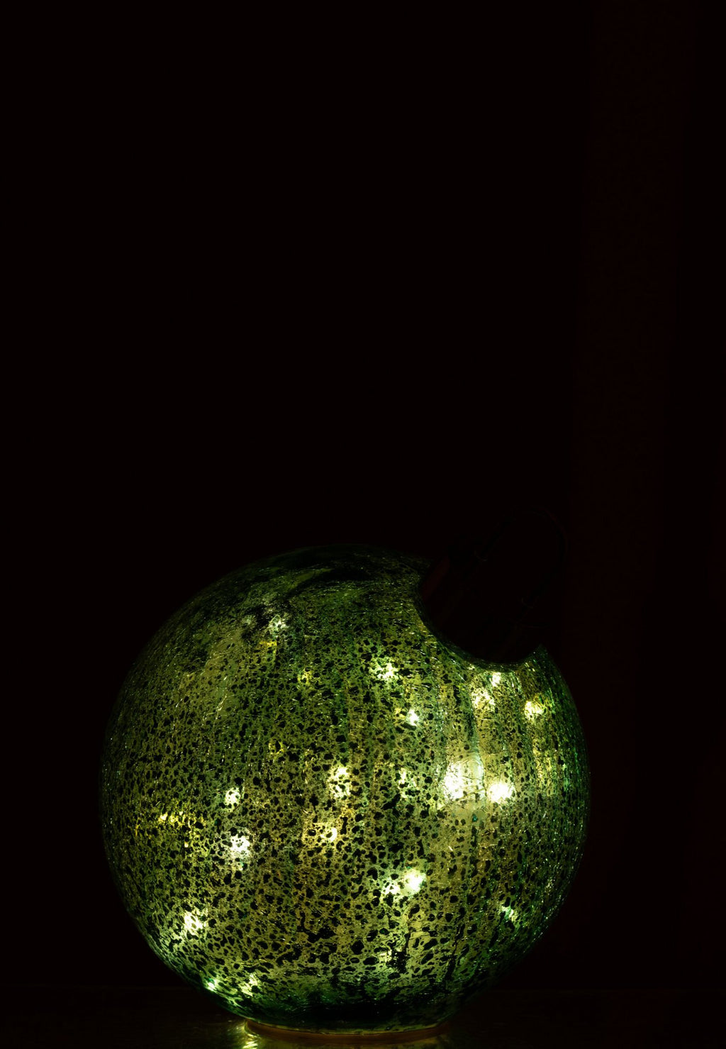 J-Line decoratie Bal - glas - turquoise - medium - LED