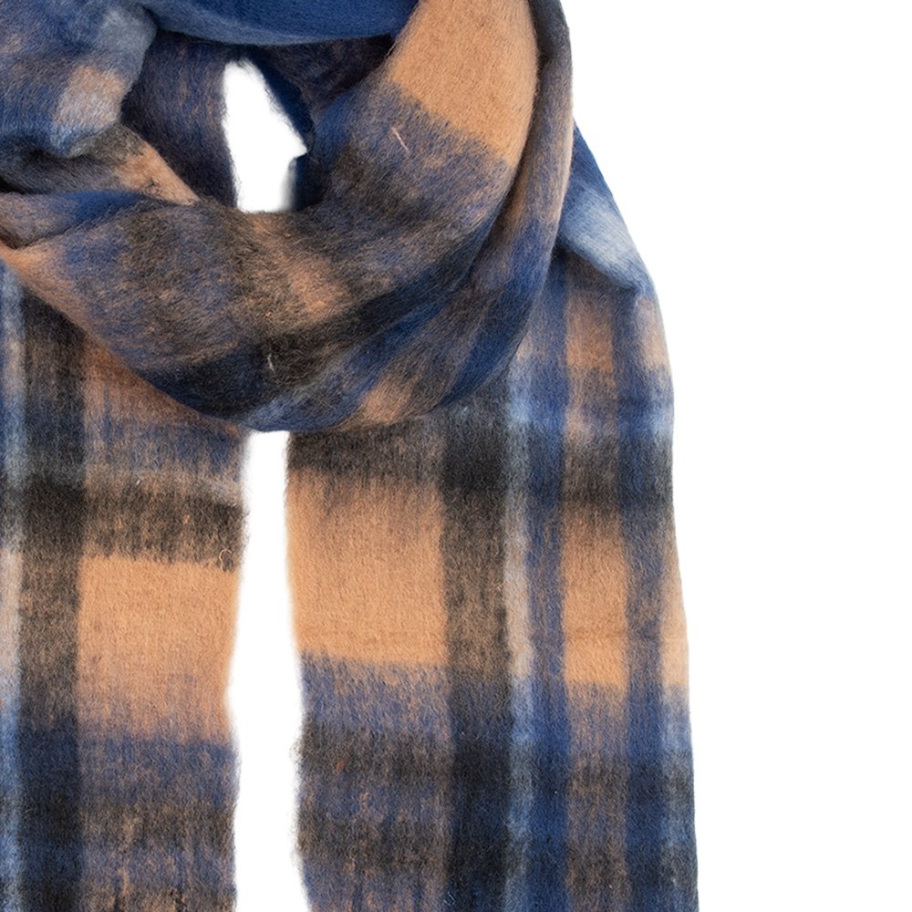 Wintersjaal Dames 50x210 cm Blauw Textiel