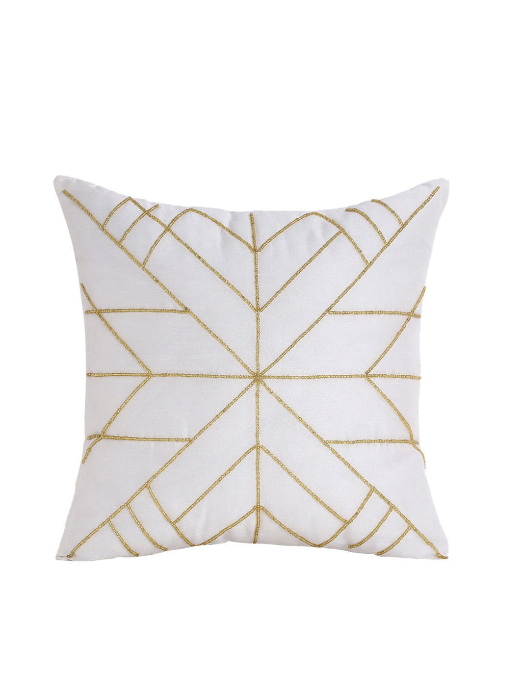 Gebroken wit versierde vierkante kussenhoezen – decoratief accent – ​​40x40 cm – set van 2