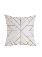 Gebroken wit versierde vierkante kussenhoezen – decoratief accent – ​​40x40 cm – set van 2