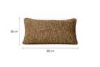 Grijs getextureerd lumbaal katoenen kussen 60x35 cm