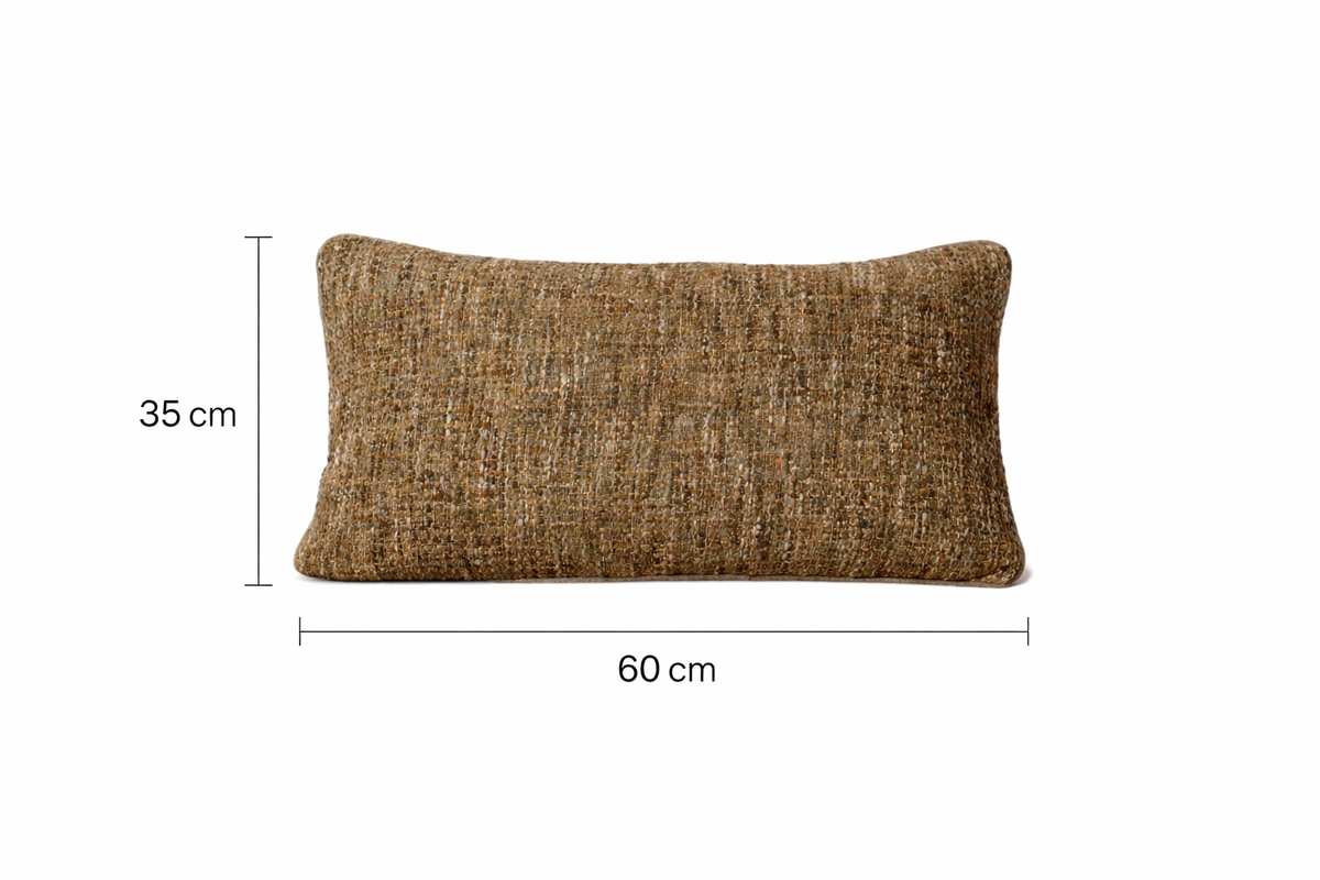 Grijs getextureerd lumbaal katoenen kussen 60x35 cm