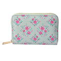 Portemonnee 10x15 cm Groen Roze Polyester Roosjes
