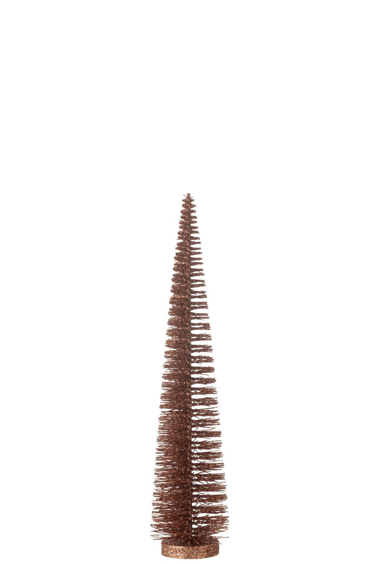 J-Line decoratie Kerstboom Glitter - kunststof - bruin - medium