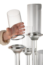 J-Line kaarshouder 5 groot - glas - transparant