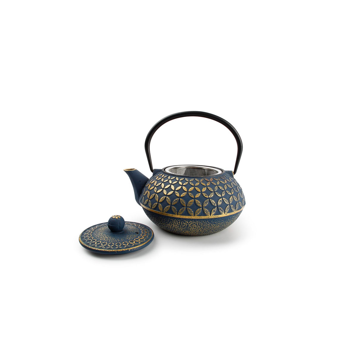 Theepot 80cl bladeren goud/blauw My Tea