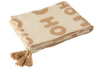 J-Line deken Hohoho - polyester - wit/beige