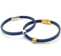 Shorty leren armband Koningsblauw