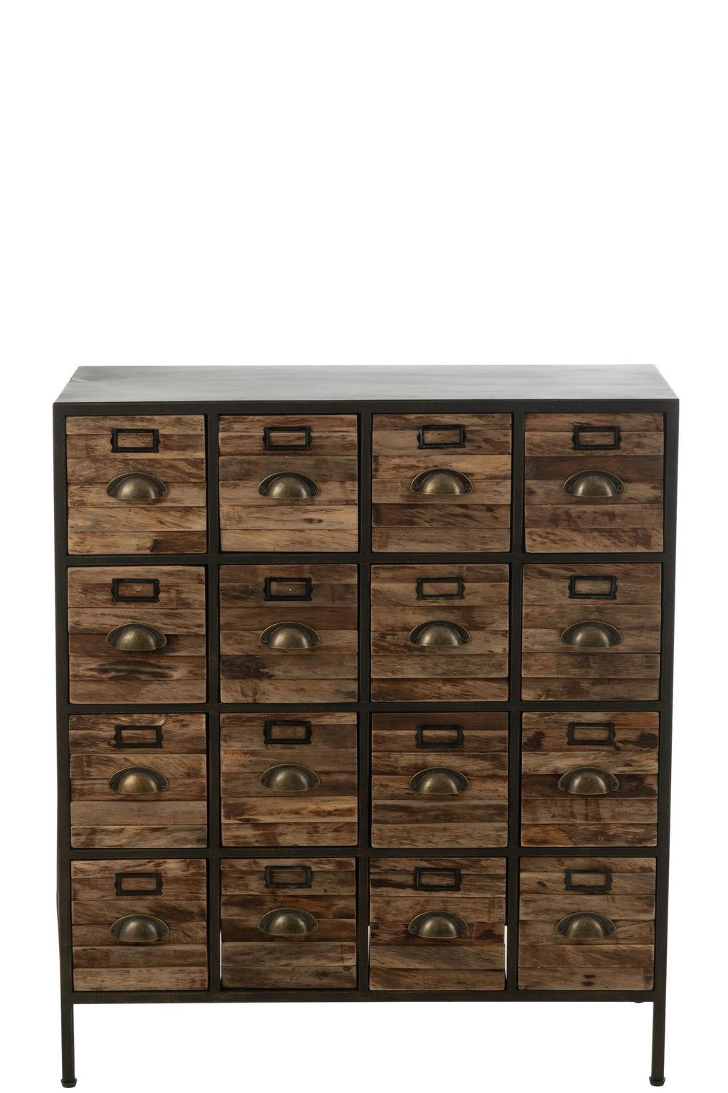 J-Line Kast 16 Schuiven Hout/Metaal Bruin