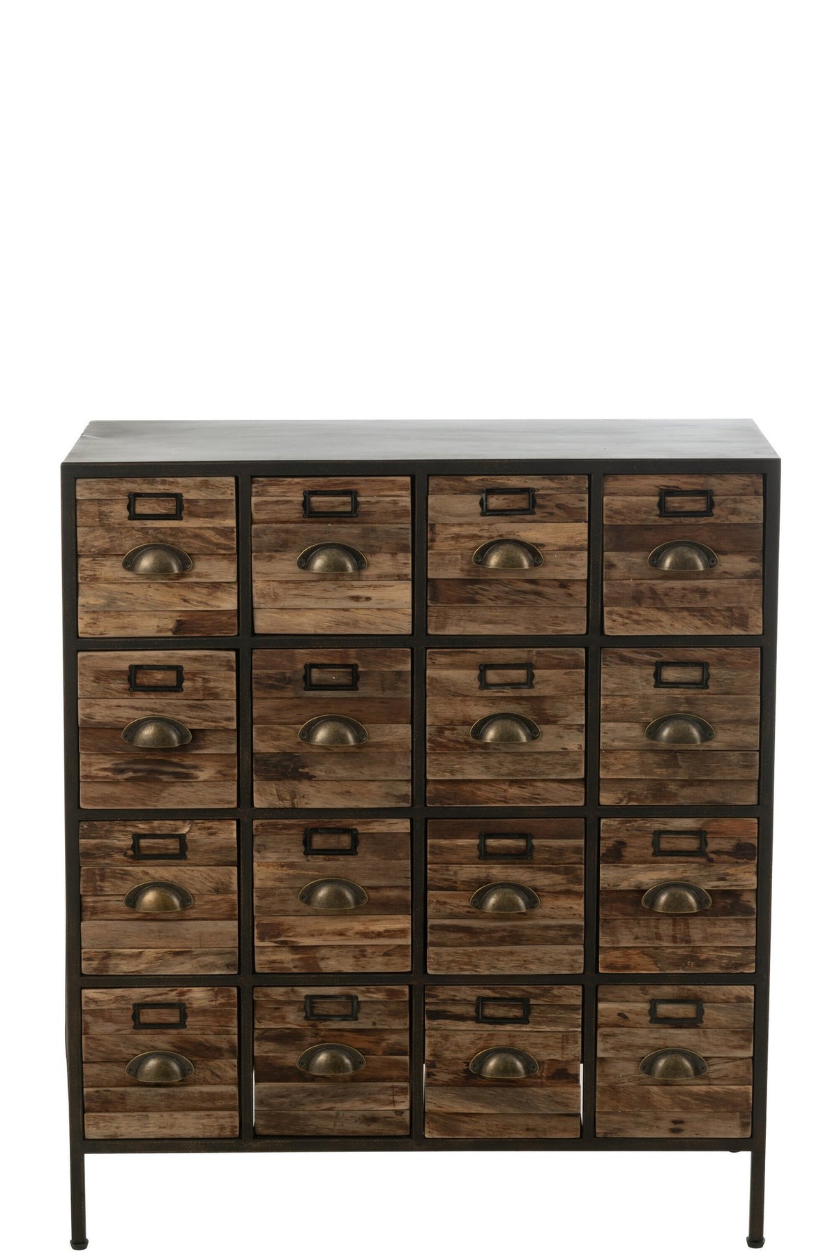 J-Line Kast 16 Schuiven Hout/Metaal Bruin