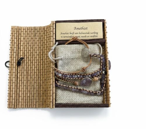 Dames wikkelarmband Amethist