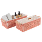 Rose handgeweven katoenen opbergmandenset – set van 2 stuks