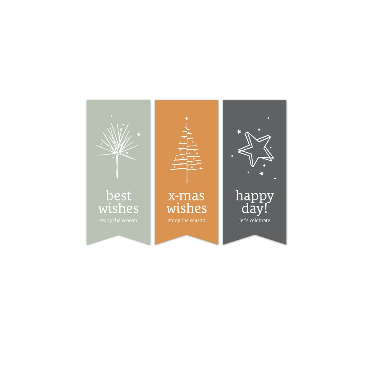 Xmas vaantjes '23 cadeaustickers op rol - 500 stuks