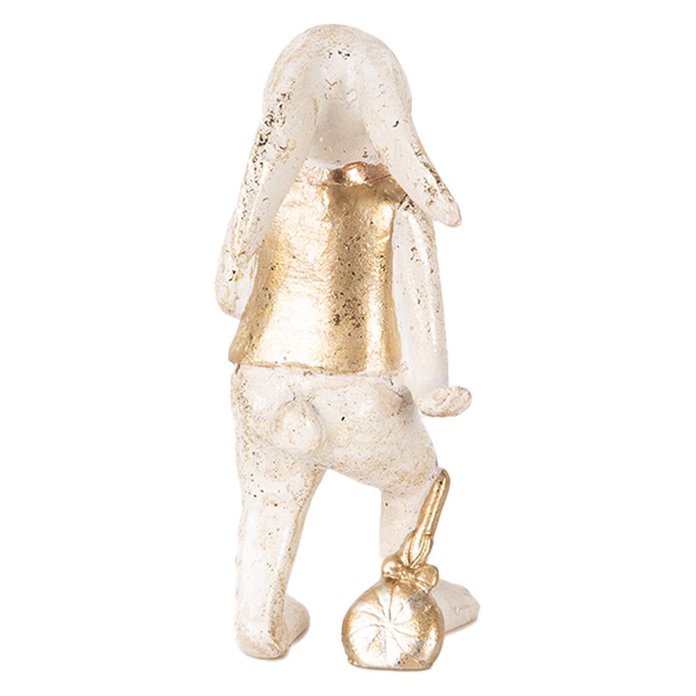 Decoratie Beeld Konijn 13 cm Beige Goudkleurig Kunststof Hart