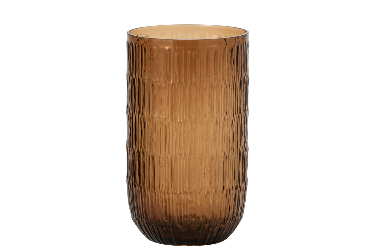 J-Line Vaas - glas - bruin