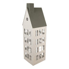 Decoratie Beeld Set van 3 Huis 38x38x142 / 26x26x105 / 18x18x63 cm Wit Metaal