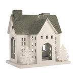 Decoratie Beeld Huis 26x17x26 cm Wit Metaal