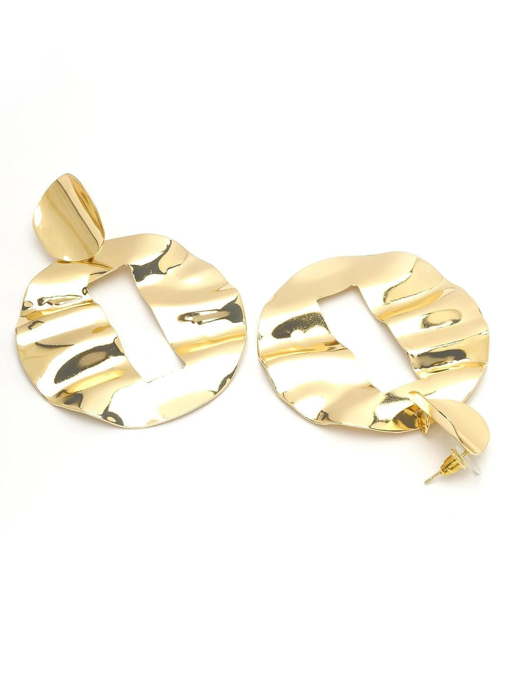 Dangler-oorbellen – mode-sieraden – verguld gehamerd ontwerp – retailverpakking