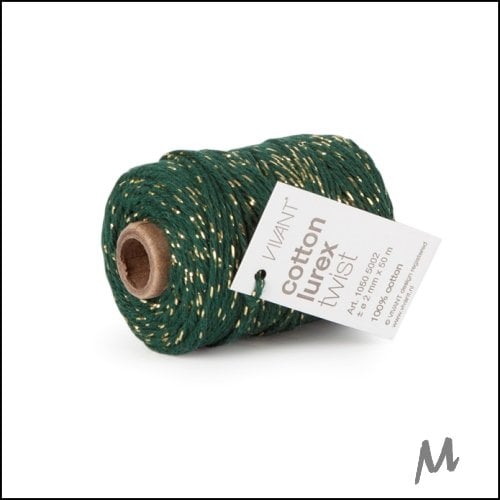 Lurex twist koord - donker groen