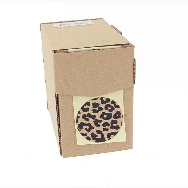 Wensetiket - Panter print - kraft - 250 stuks