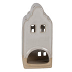 Theelichthouder Huis 7x6x14 cm Beige Keramiek Waxinelichthouder