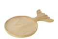 J-Line decoratie Plateau Vis Staart - hout - naturel - L