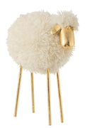 J-Line decoratie Mouton - metaal/polyresin - blanc/or - large