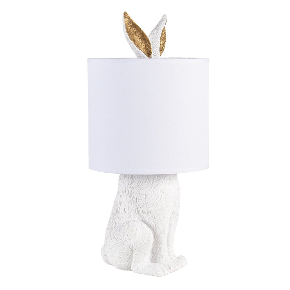 Tafellamp Konijn Ø 20x45 cm Wit Polyresin Bureaulamp