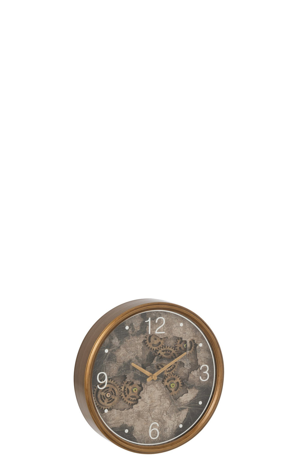 J-Line klok Kaart Europa - hout - goud - small - Ø 39 cm