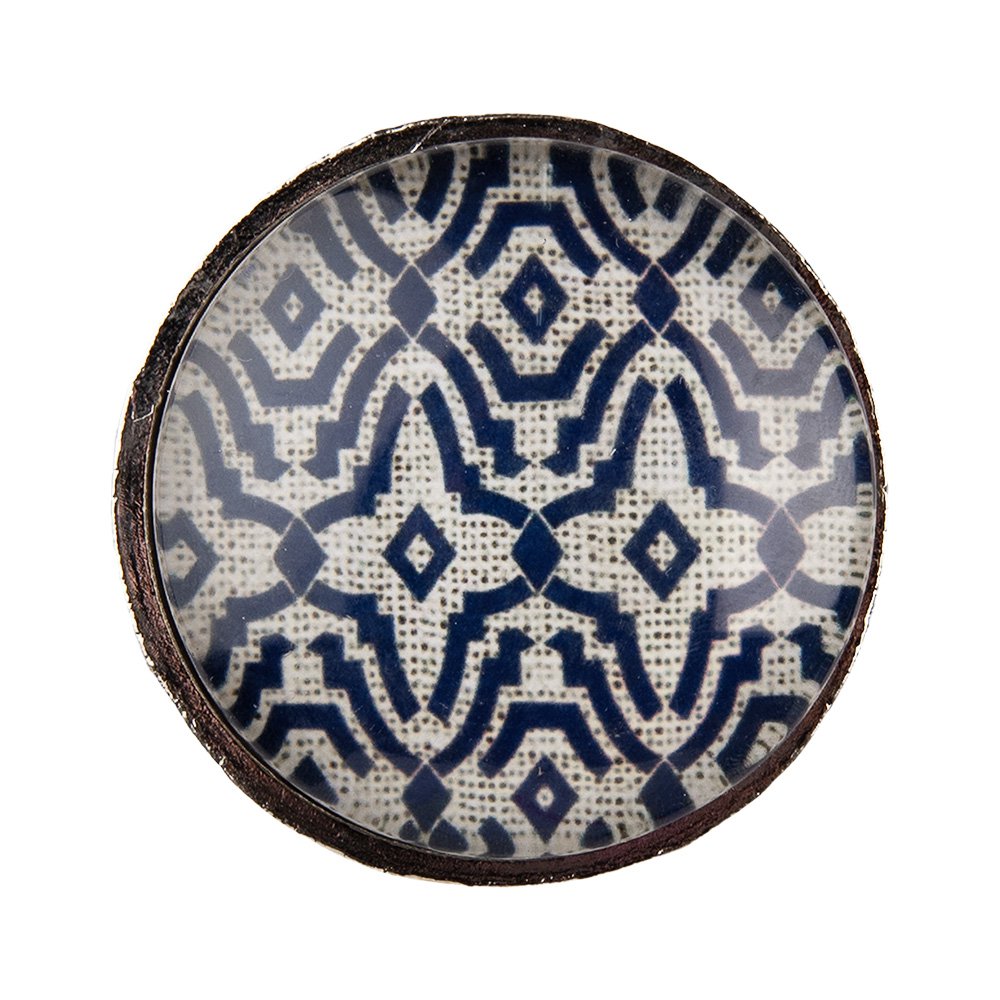 Deurknop Ø 5 cm blauw ijzer meubelknop