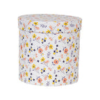 Opbergdoos Set van 3 Ø 19x19 / Ø 17x17 / Ø 15x15 cm Wit Karton Bloemen