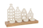 J-Line theelichthouder Base - aluminium - wit