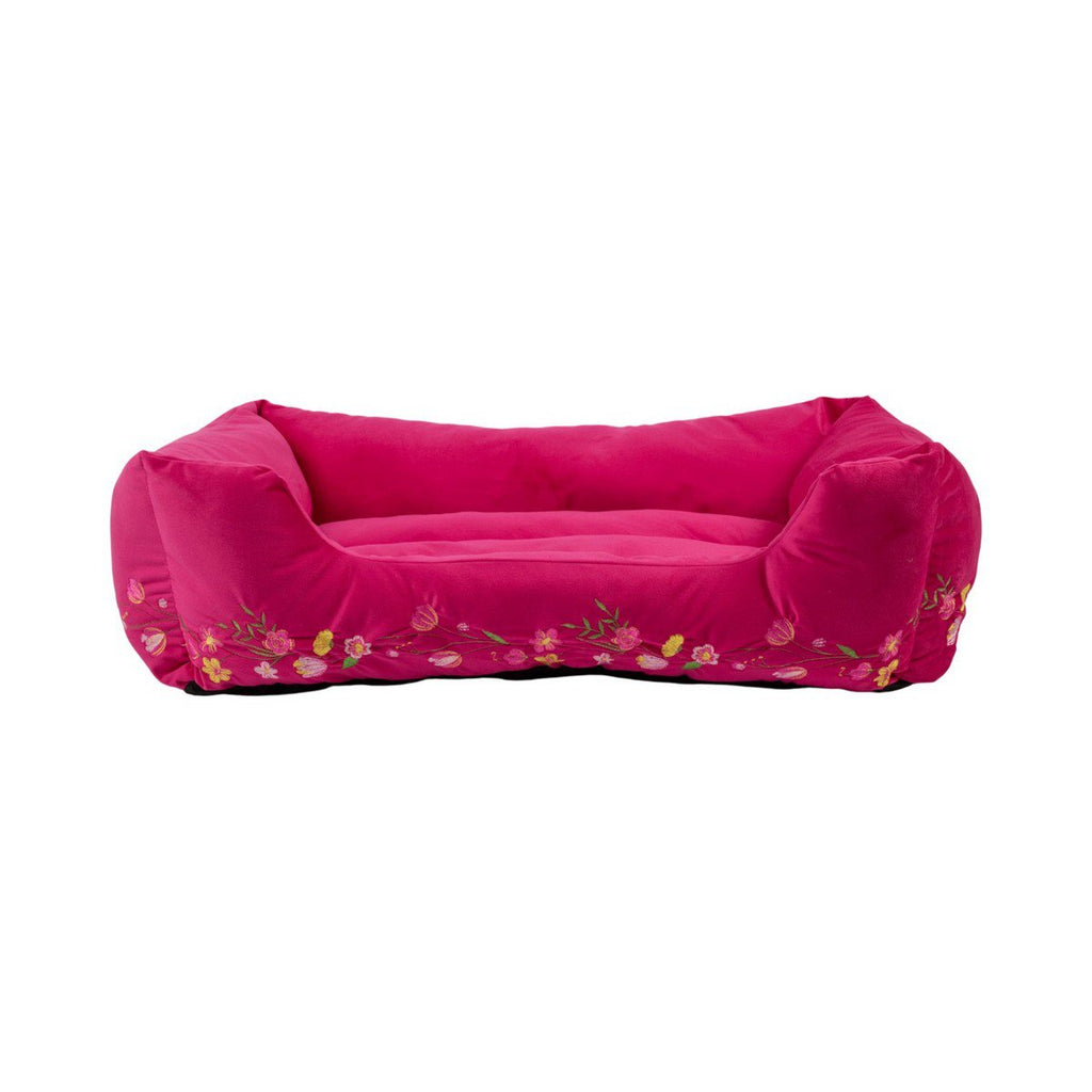 Dierenmand L borduurwerk fuchsia roze 80x60x22cm
